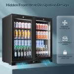 Tylza Under Counter Back Bar Cooler with Glass Doors