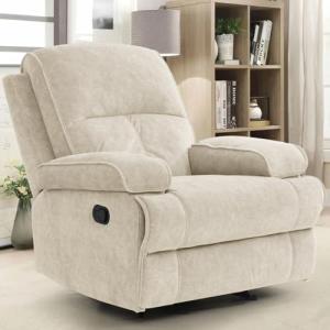 KeyEnergy Manual Rocker Recliner Chair - Beige