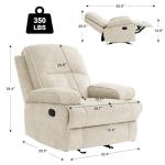 KeyEnergy Manual Rocker Recliner Chair - Beige