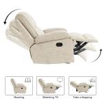 KeyEnergy Manual Rocker Recliner Chair - Beige