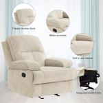 KeyEnergy Manual Rocker Recliner Chair - Beige