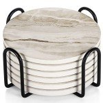 Stylish Black Marble Coasters Set for Drinks