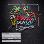 Neon Beer Parrot Palm Tree Wall Sign