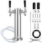 Stainless Steel Dual Faucet Kegerator Beer Tower