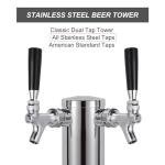 Stainless Steel Dual Faucet Kegerator Beer Tower