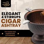 Antique Hammered Copper Cigar Ashtray for Indoor & Outdoor