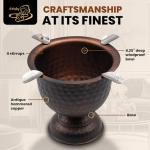 Antique Hammered Copper Cigar Ashtray for Indoor & Outdoor