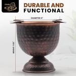 Antique Hammered Copper Cigar Ashtray for Indoor & Outdoor