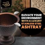 Antique Hammered Copper Cigar Ashtray for Indoor & Outdoor