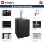 Kegco K309B-1 Black Kegerator with 2 Faucets