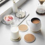 Stylish Black Marble Coasters Set for Drinks