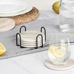 Stylish Black Marble Coasters Set for Drinks