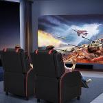 Red Gaming Recliner with Massage and Bluetooth Speaker