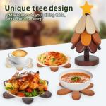 Christmas Tree Wooden Trivets Set of 3