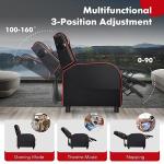 Red Gaming Recliner with Massage and Bluetooth Speaker