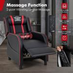 Red Gaming Recliner with Massage and Bluetooth Speaker