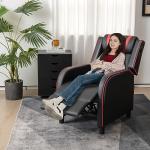 Red Gaming Recliner with Massage and Bluetooth Speaker