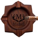Custom Walnut Cigar Ashtray with Name