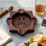 Custom Walnut Cigar Ashtray with Name