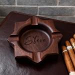 Custom Walnut Cigar Ashtray with Name