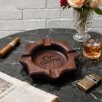 Custom Walnut Cigar Ashtray with Name