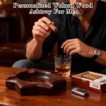 Custom Walnut Cigar Ashtray with Name