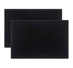 Tebery Black Rubber Bar Spill Mat - 2 Pack