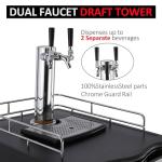Dual Tap Beer Kegerator with Stainless Steel Finish
