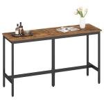 VASAGLE Rustic Industrial Bar Table with Metal Frame