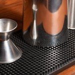 Tebery Black Rubber Bar Spill Mat - 2 Pack