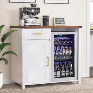 GDLF Mini Fridge Coffee Bar and Liquor Cabinet