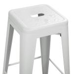 Set of 4 White Industrial Bar Stools