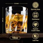 Spinning Whiskey Glasses Set of 2, 10 oz