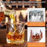 Spinning Whiskey Glasses Set of 2, 10 oz