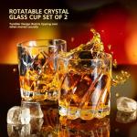 Spinning Whiskey Glasses Set of 2, 10 oz