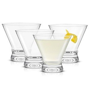 Set of 4 Stemless Martini Glasses 8.5oz