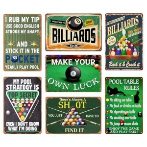 Funny Billiards Metal Tin Sign for Man Cave