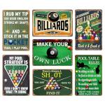 Funny Billiards Metal Tin Sign for Man Cave