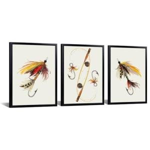 Framed Fishing Lure Wall Art Set – 3 Pieces