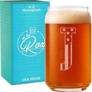 Personalized Monogram Beer Glasses for Men