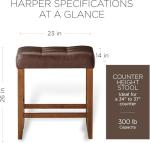 Set of 2 Backless Counter Stools in Walnut