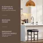 Set of 2 Backless Counter Stools in Walnut