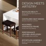 Set of 2 Backless Counter Stools in Walnut