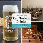 Personalized Monogram Beer Glasses for Men
