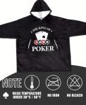 Wearable Poker Blanket Hoodie for Men - Black