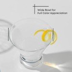 Set of 4 Stemless Martini Glasses 8.5oz