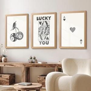 Poker Wall Art Set - 3 Framed Prints