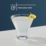 Set of 4 Stemless Martini Glasses 8.5oz
