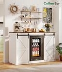 Farmhouse Coffee Bar with Mini Fridge Space