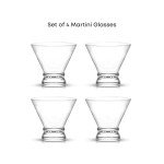 Set of 4 Stemless Martini Glasses 8.5oz